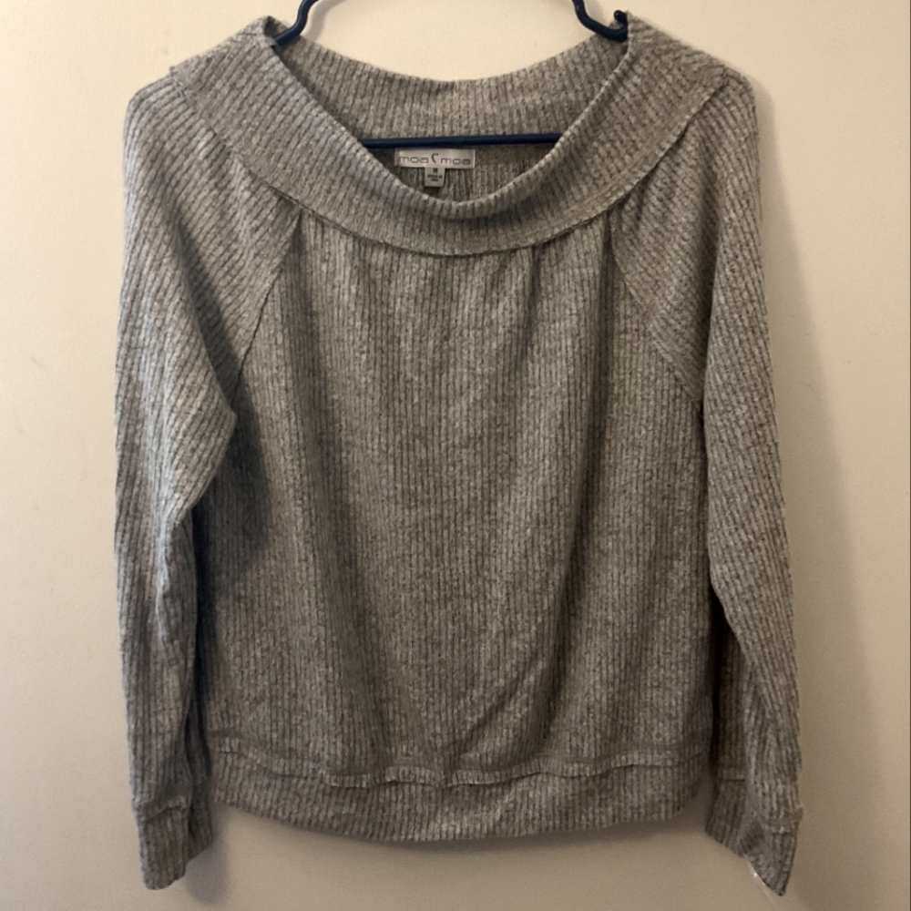 MOA MOA WOMENS SWEATER M SOFT GREY